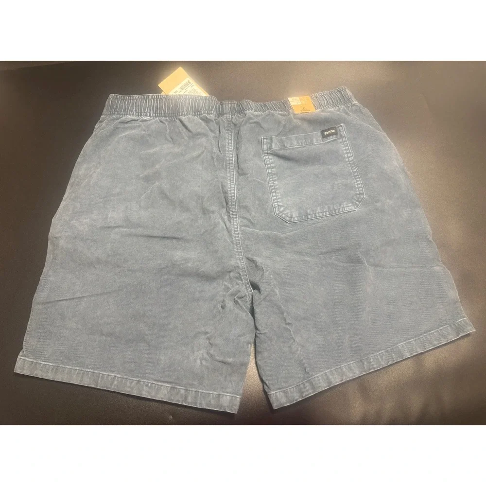 prAna NWT Men's Corduroy‎ Shorts Comfort Drawstring Casual Blue XXL MSRP $75
